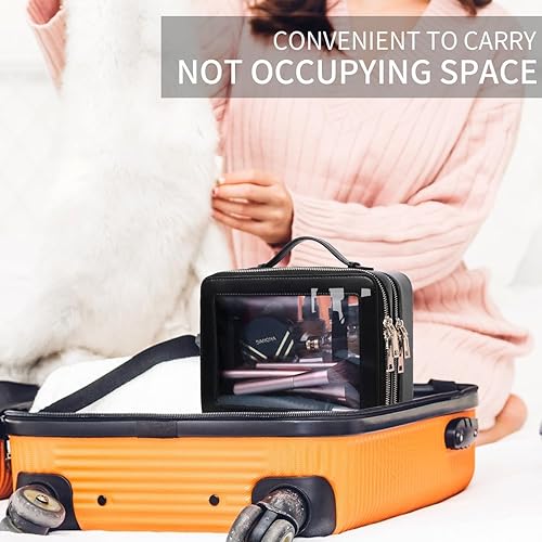 Miniatura 5 de Pinkmik Bolsa de maquillaje transparente, estuche de maquillaje de viaje, estuche de cosméticos transparente, bolsa de aseo de viaje transparente