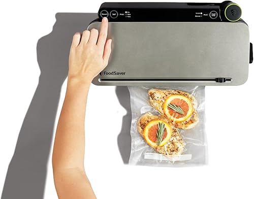 Miniatura 3 de FoodSaver Máquina selladora al vacío con 4 configuraciones, incluyendo pulso y marinado con bolsas selladoras y rollo, sellador de vacío de mano