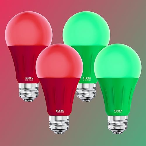 Miniatura 3 de SLEEKLIGHTING Bombilla LED A19, 120 voltios, ahorro de energía de 3 W, base media, bombilla LED con certificación UL, dura más de 20.000 horas (rojo