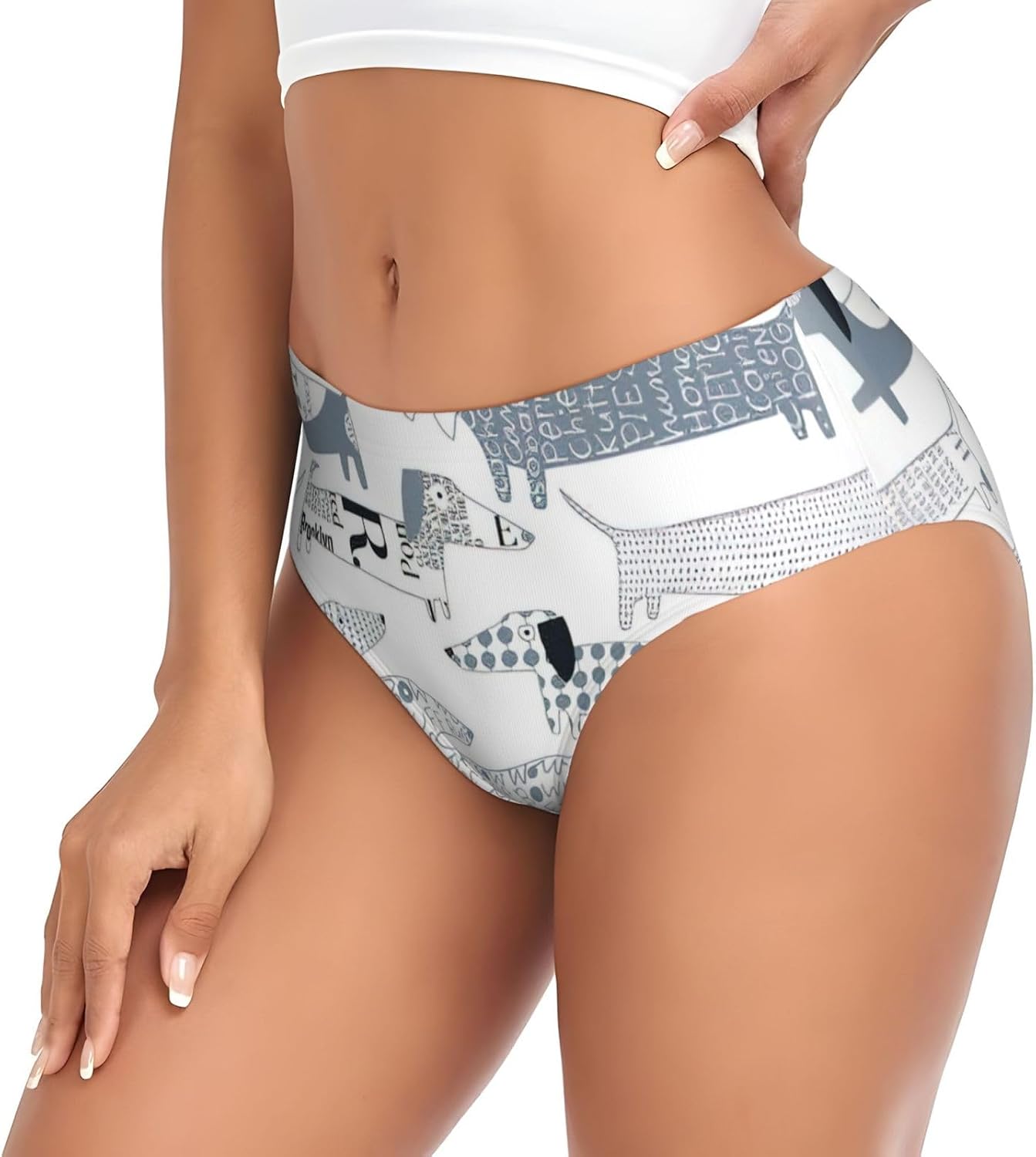 Cute Dachshund Dog Print Women's Beyondsoft Stretch Breathe Briefs Underwear,Comfort Flex Panties