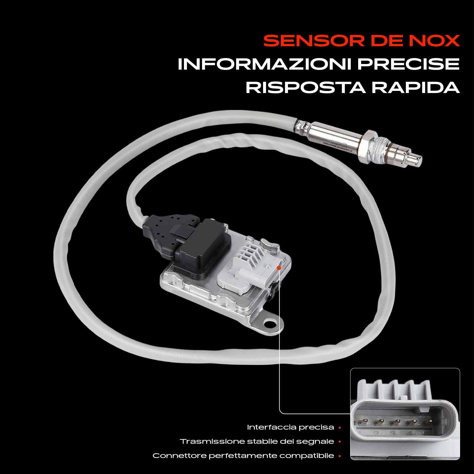 Frankberg Sensore NOx sensore di detonazione sensore a 5 Poli 9817308880 | Compatibile con: Zafira Life Bus K0, Grandland X A18 P1UO, 308 II L3 LB LH LP LW, 3008 Van MC MJ MR, 3008 SUV M4 MC MJ MR
