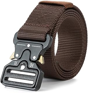 Motevia Men's Tactical Canvas Belt One Size Adjustable Eish Belt with Metal Buckle