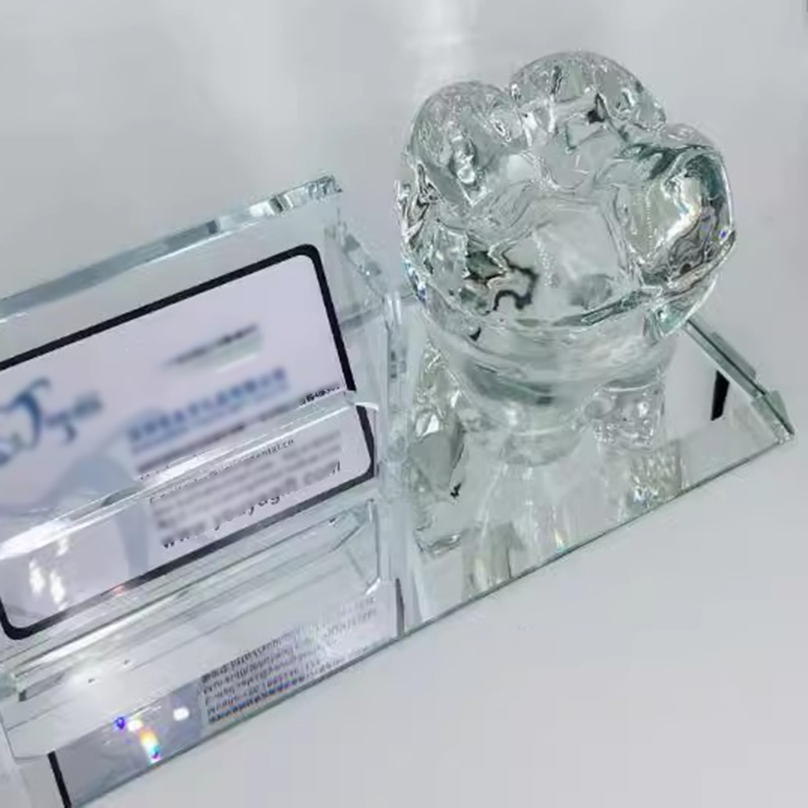 oiakus Dental Clinic Crystal Ornaments, Desktop Storage Decorations with Pen Holder and Business Card Holder, Dental Clinic Accessories Desktop Showcase Decoration Opening Gift, Dental Gift