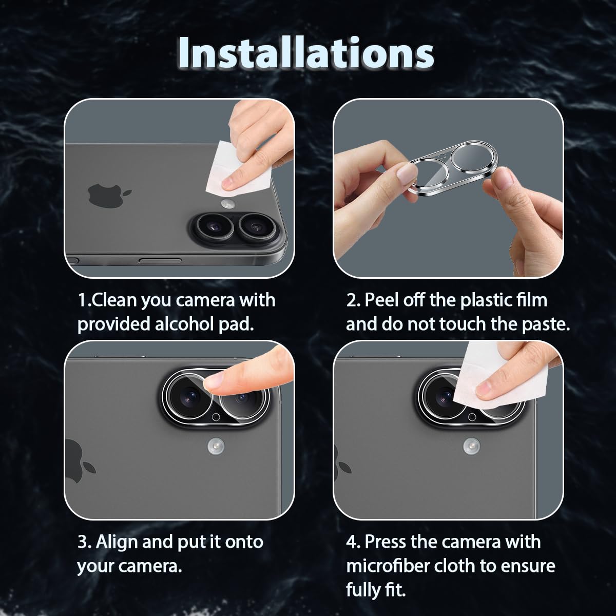 Lutree per iPhone 17 Vetro Temperato Pellicola Fotocamera, 2 Pezzi Durezza 9H HD Lente Protettiva, Anti-Graffio Senza Bolle Fotocamera Protezione -Transparent