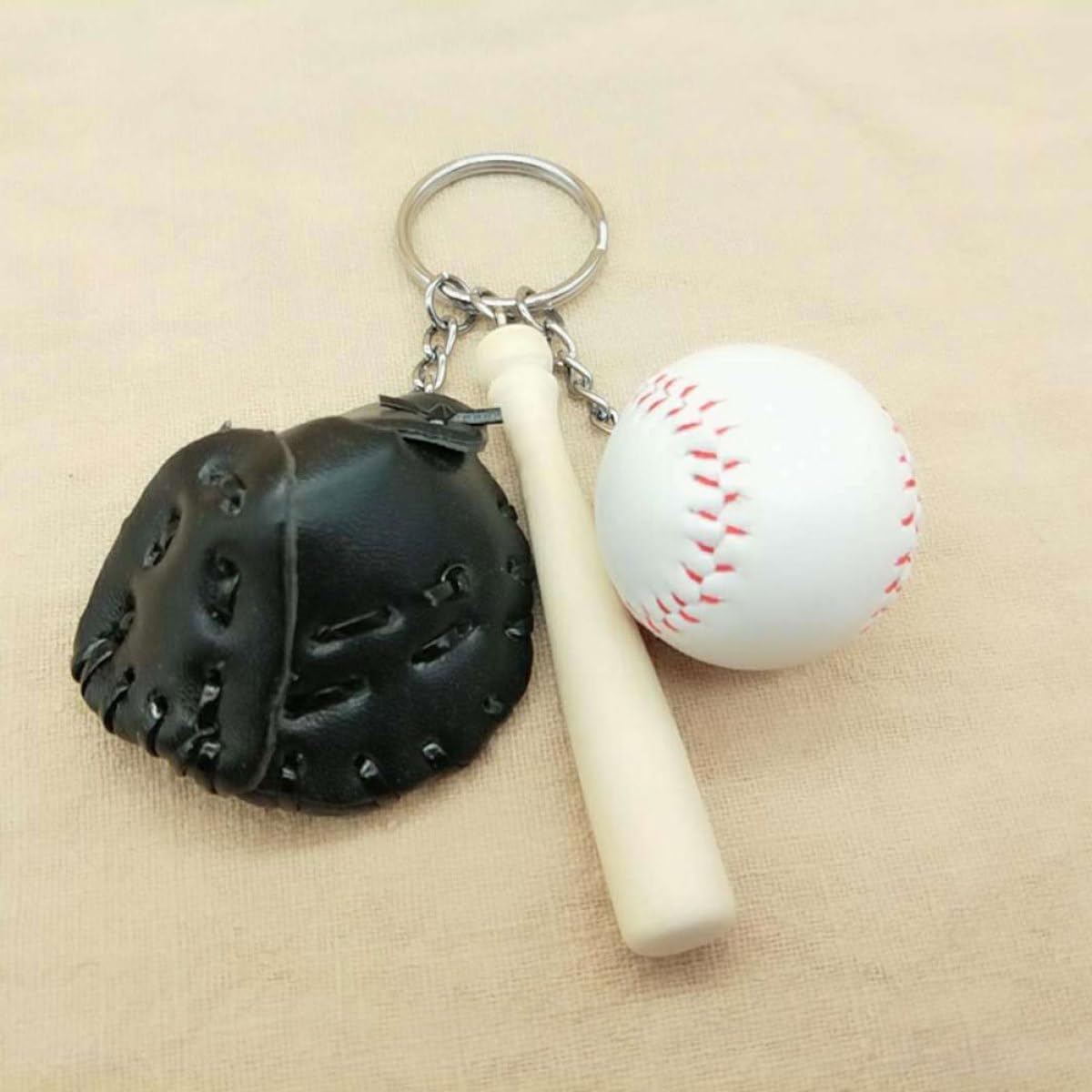 Portachiavi da Baseball Portatile, 6 Pezzi, Pu e Legno | Ciondolo Decorativo, Accessorio per Borsa e Cellulare, per Festa e Partita Sportiva