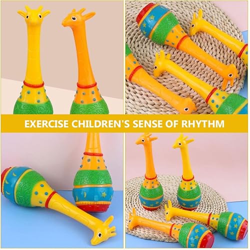 Miniatura 6 de Juguetes Musicales Martillo de arena de plástico Maracas Juguetes Dibujos animados Jirafa Mexicana Maracas Juguete Niños Instrumento Musical Fiesta