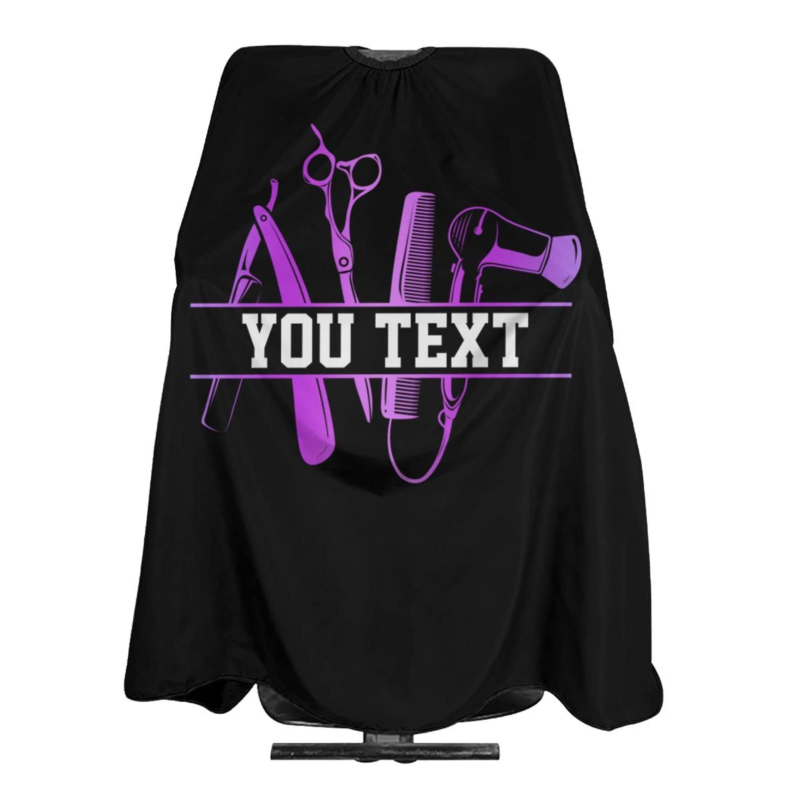 Custom Purple Barbershop Tools Barber Cape Personalized Haircut Cape with Your Text Name Logo Salon Haircut Apron Customized Unisex Hair Cutting Cape Barber Hairdressing Cape for Men Women