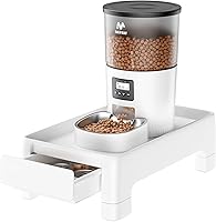 IMIPAW Adjustable Height Raised Pet Feeder Stand with Storage Drawer, Non-Slip Base for Cats, Puppies & Water Fountains