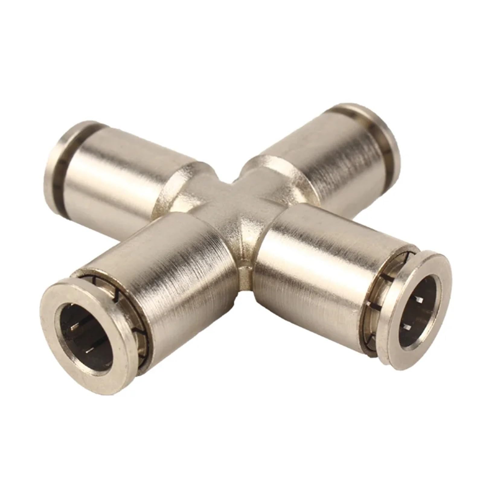BALYDLUL 1PCS 4 6 8 10 12 14 16mm PU Elbow Corss Y Tee Brass Push In Connector Release Pneumatic Connectors Air Fitting(Corss Brass,4mm)