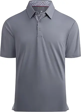 Alex Vando Mens Golf Shirt Moisture Wicking Quick-Dry Solid Short Sleeve Polo Shirts for Men