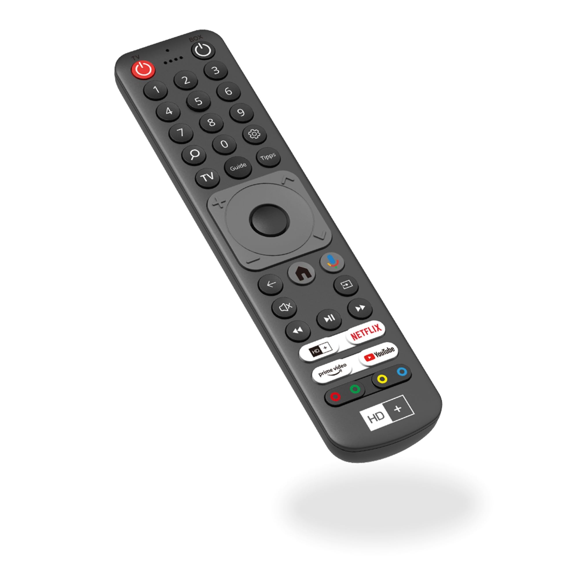 HD+ IP TV-Stick Streaming Stick für Fernseher (Android TV) | Live-TV mit über 100 HD-Sendern | Mediatheken-Suche, Pause & Neustart | Zugriff auf Streaming-Apps | inklusive 1 Monat HDplus IP TV | HDMI