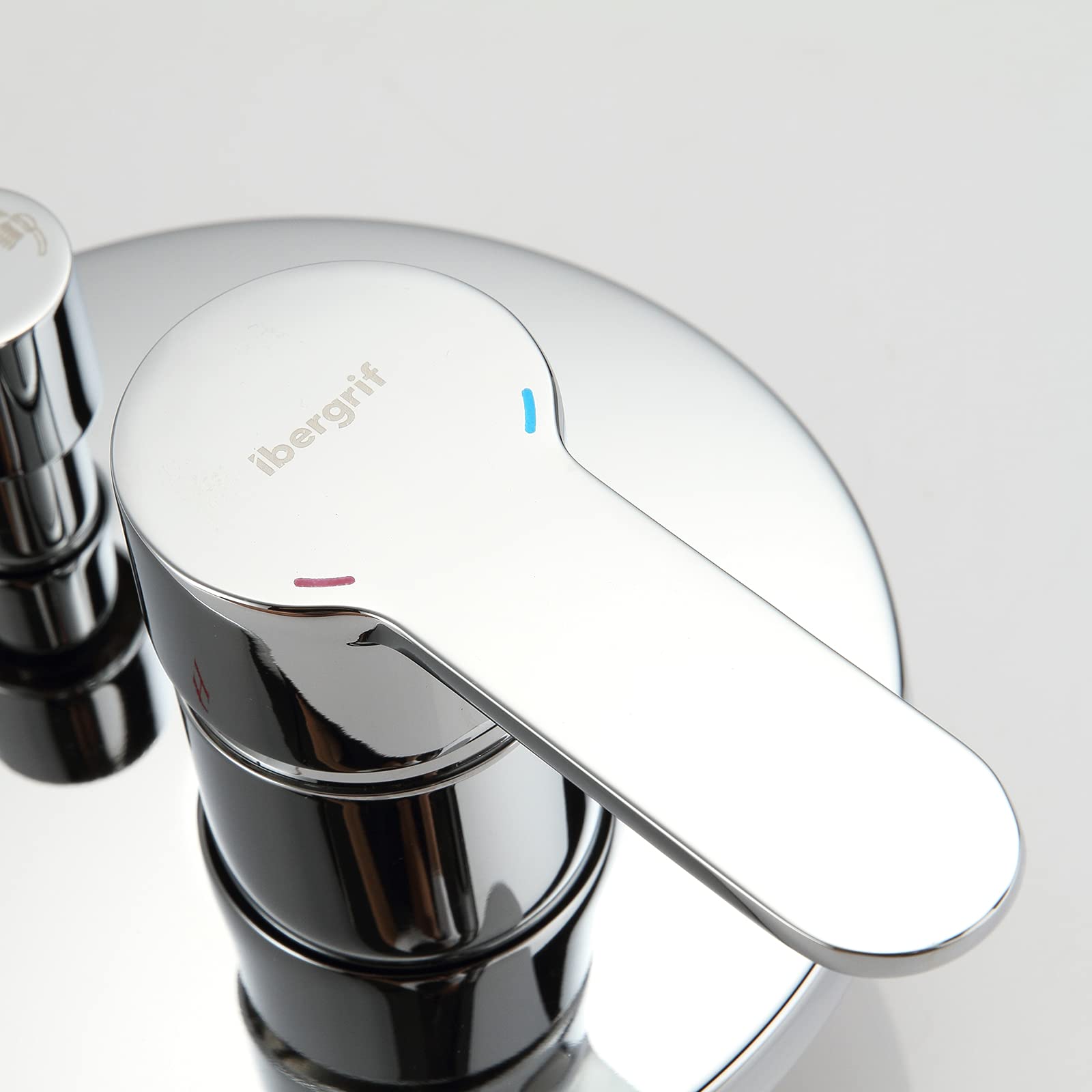 Ibergrif M21702A, Grifo de Ducha y Baño con Instalación Dos Válvulas, Cuerpo Empotrado universal, Cromo, Plata