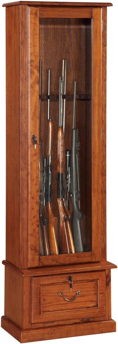 American Furniture Classics 8 Gun Cabinet with Locking Tempered Glass Door