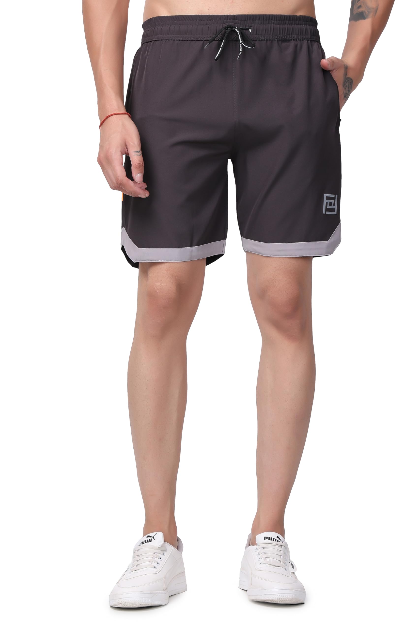 FitIn Outfit Mens Shorts Ragular Fit Casual Running Gym Sports Shorts for Men's Side Pocket with Zip-picture-10