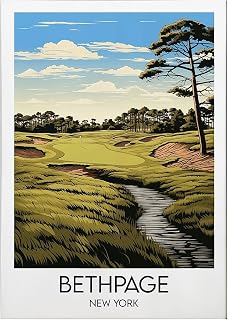Bethpage Black Golf Course Travel Print New York Poster - Customizable Personalized Gift for Weddings or Birthdays