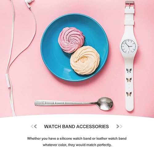 Miniatura 9 de 10 piezas de banda decorativa de diamantes de animales figura de mariposa banda de silicona brillante accesorios de joyería encantos para banda de