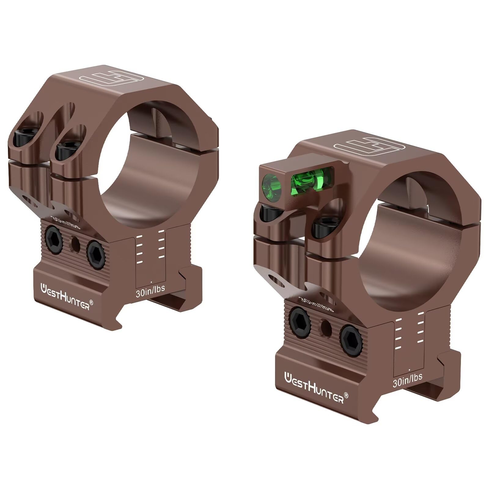 WestHunter Optics Präzisions-Zielfernrohrmontagen für Picatinny, mit 120 MOA Verstellbereich, höhenverstellbare Montage für 1 Zoll/30 mm/34 mm Mittelrohr, inklusive Wasserwaage