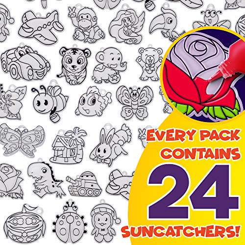 Creative Kids Window Paint Art Kit – Make Your Own Suncatchers Set – 24 Sun Catchers, 24 Suction Cups & 11 Paints – Suncatchers for Kids to Paint - DIY Window & Mirror Arts & Crafts Kit Children - Image 5