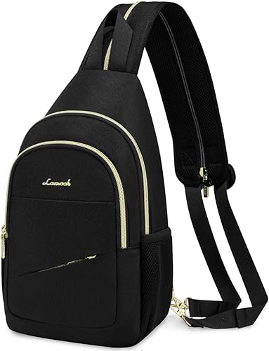 Miniatura 1 de LOVEVOOK Bolso bandolera para mujer, mochila cruzada convertible, mochila de senderismo, bolsa de pañales pequeña resistente al agua, Negro -,