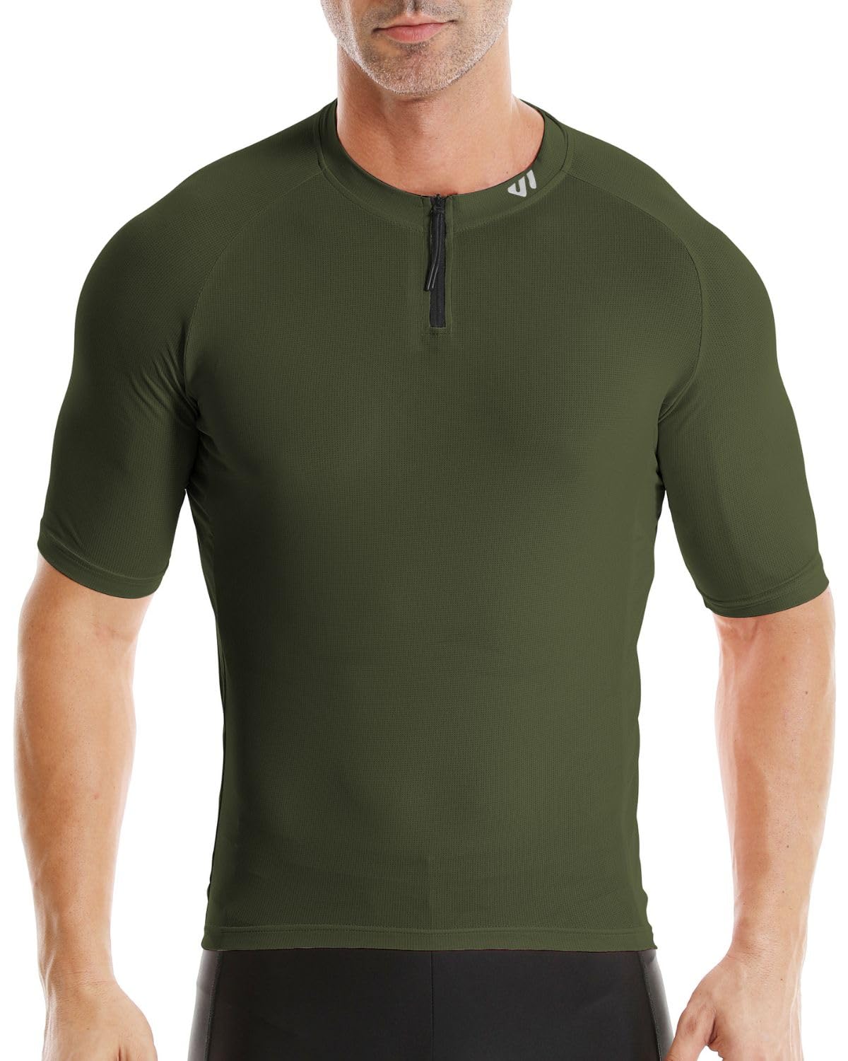 Wulibike Rennrad Trikot Herren Kurzarm, 1/4 Reißverschluss Fahrrad Shirt Mit 3+1 Rückentaschen Fahrradbekleidung