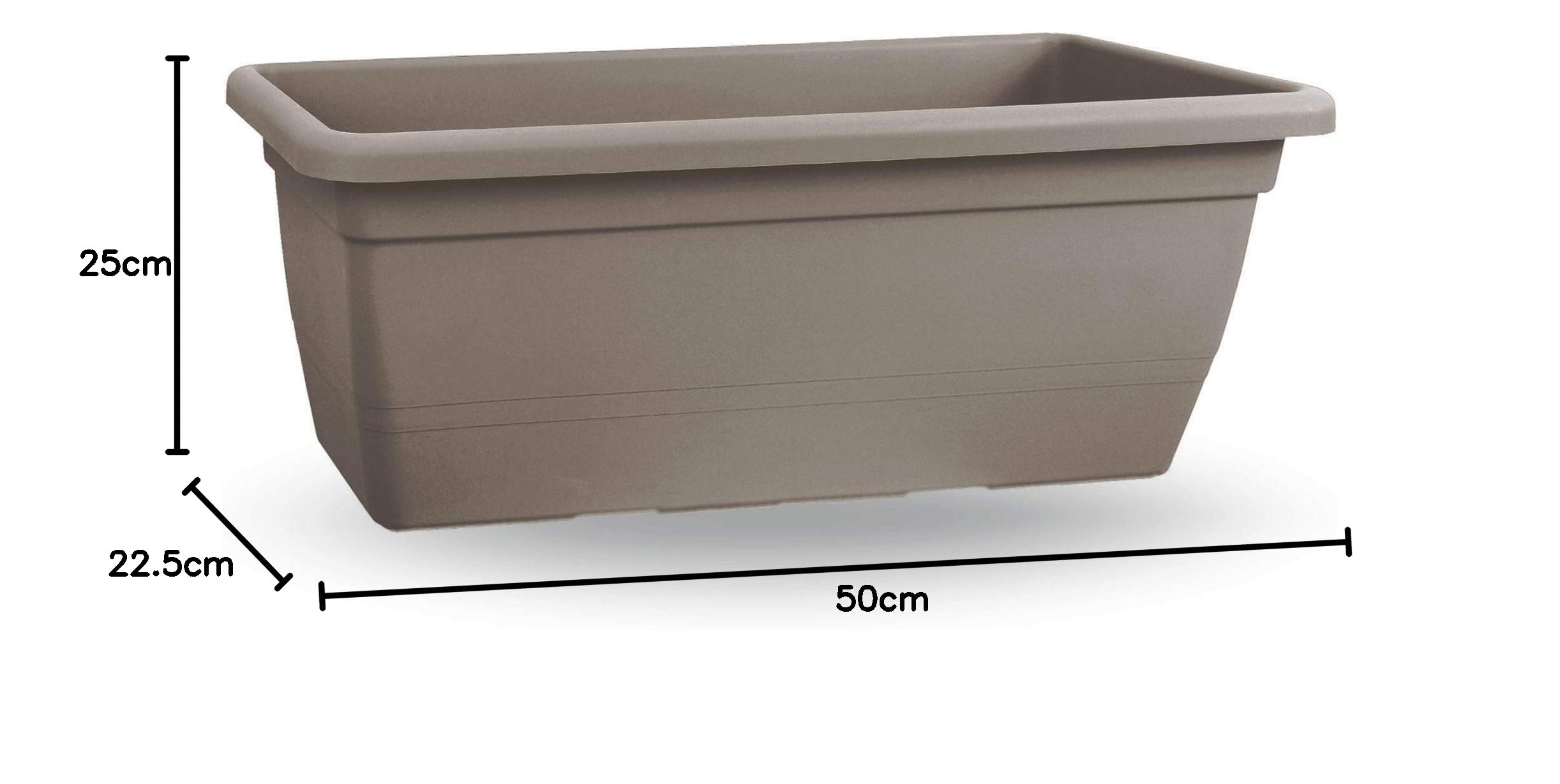 Blim Anthea sottovaso Rettangolare per fioriera, Antracite, 50 cm