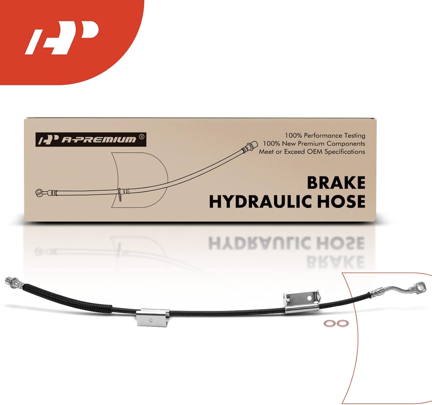 A-Premium Front Passenger Brake Hydraulic Hose Compatible with Chevrolet Silverado 1500 1999-2002 & GMC Sierra 1500 1999-2002, RWD Models Only