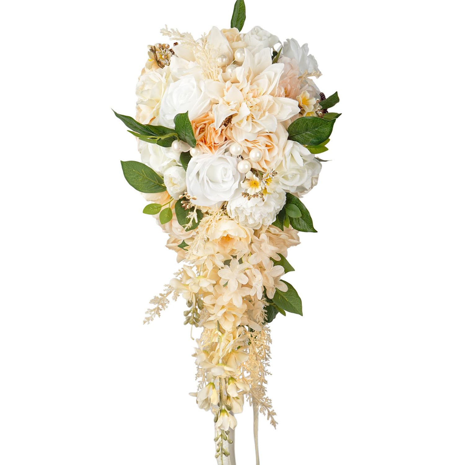 LCiclly Champagne Dahlia Cascading Bouquet