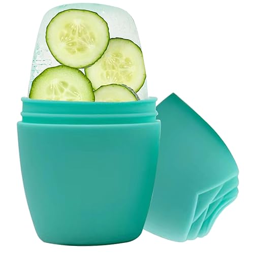 Rodillo de hielo para cara, silicona Qewro para tonificar la piel, alivio de la hinchazón de los ojos, molde de rodillo de hielo para cuello,