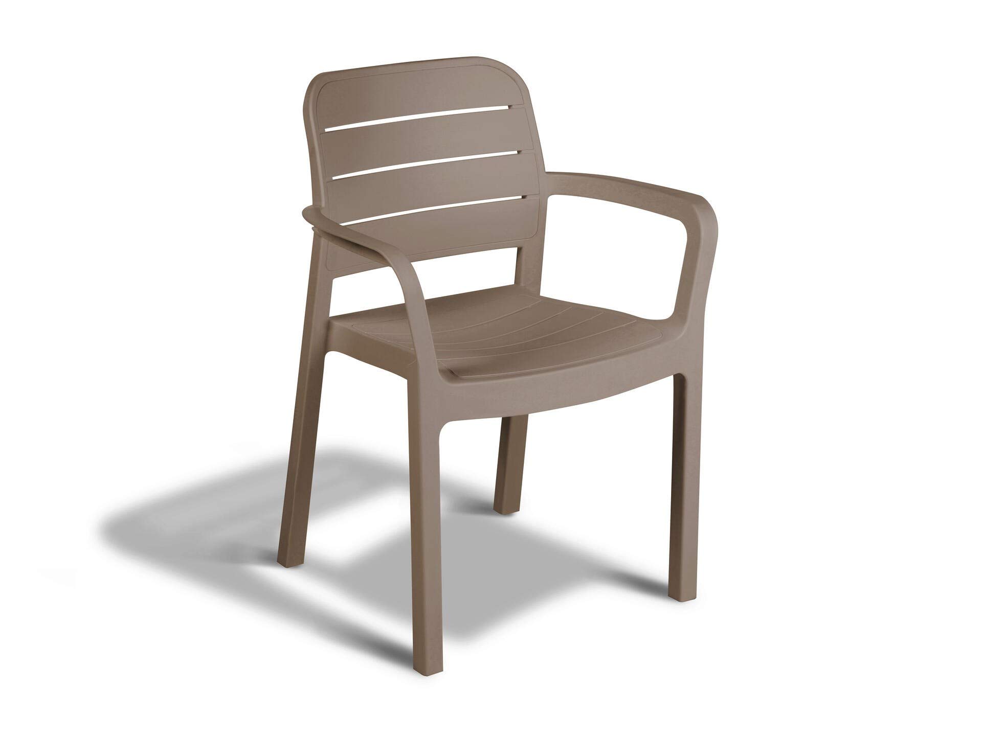 Tisara sedia con braccioli color cappuccino, misure 58X53X83H cm