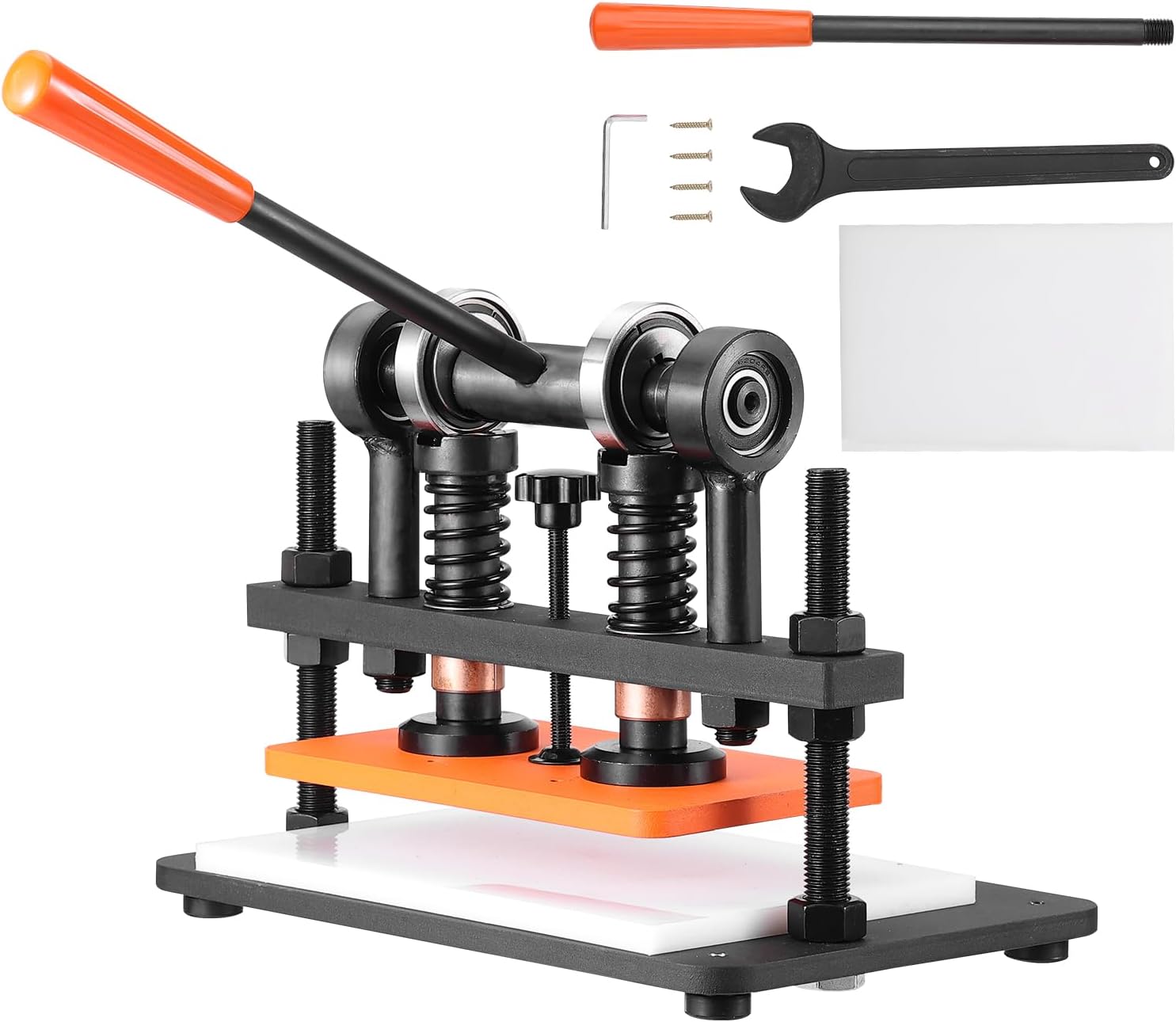 VEVOR Leather Cutting Machine, 10.2 x 5.9 in Embossing Plate Manual Die Cutter, 0.47 in Pressure Stroke Leather Embossing Machine, Dual Guide Shafts Die Cut Machine for Various of Materials