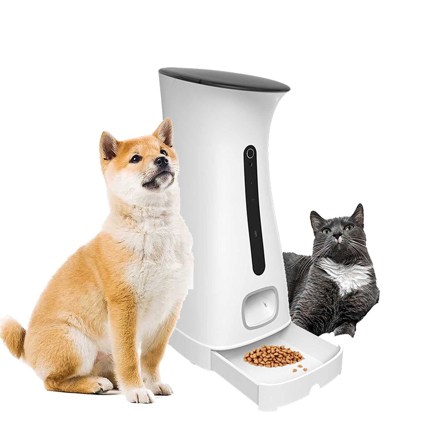 Daewoo NUTRIVISION501C - Dispensador de croquetas automático con cámara para Gatos y Perros | WiFi, Control de la aplicación | Capacidad 7,5L