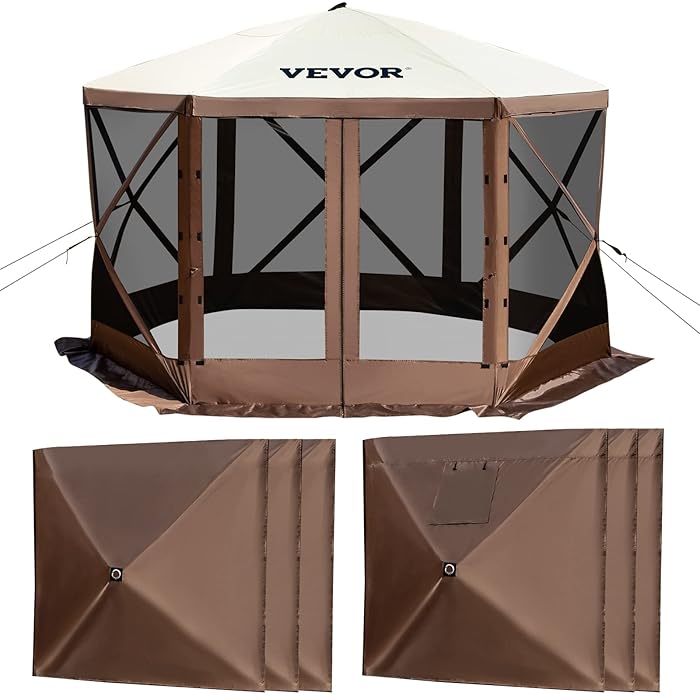 Buy VEVOR Camping Gazebo Tent, 10'x10', 6 Sided Popup Canopy Screen
