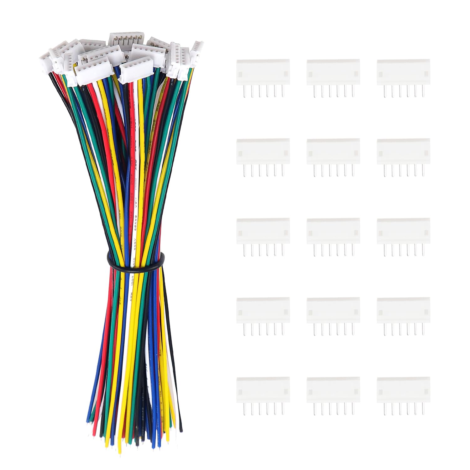 15 Juegos Conectores JST 1.5 ZH, Mini Micro JST ZH 6 Pin Conector Macho con Cable de 150mm 26AWG y Hembra