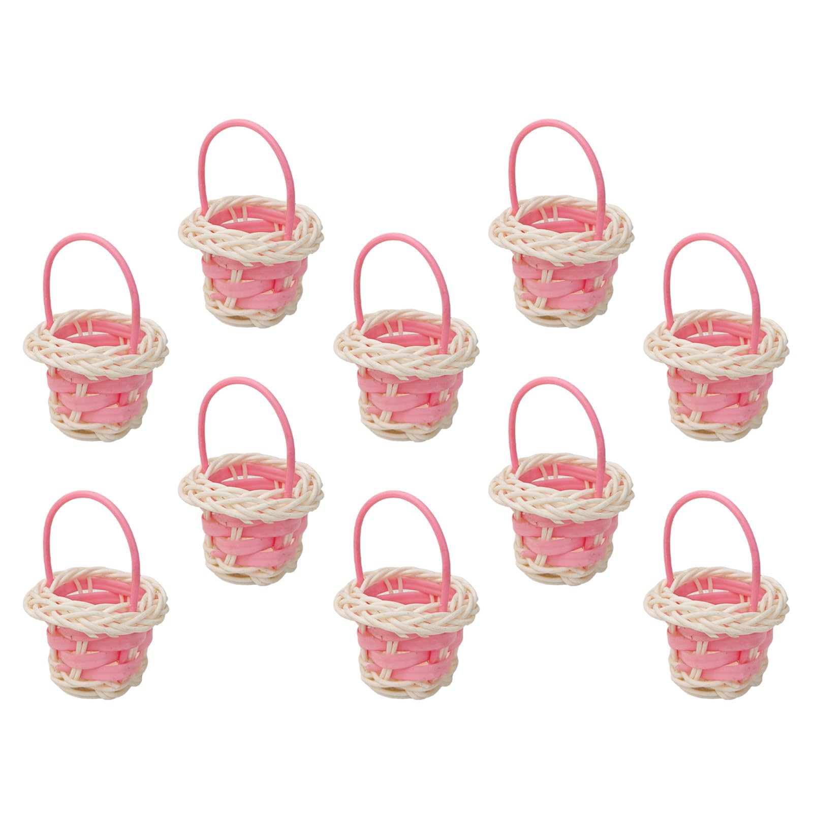 Ekoama Pack of 10 Miniature Handwoven Baskets for Home Decors and Storage Portable Sturdy Decorative Containers