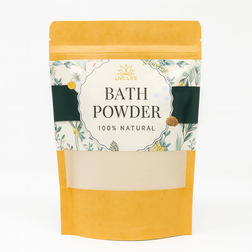 Live life naturals Hand made Bath Powder | 200 Grams | Natural Blend for Gentle Exfoliation & Nourished Skin | Glowing Skin, Tan Removal, & Skin Lightening| Pure & Natural Ingredients-image-12