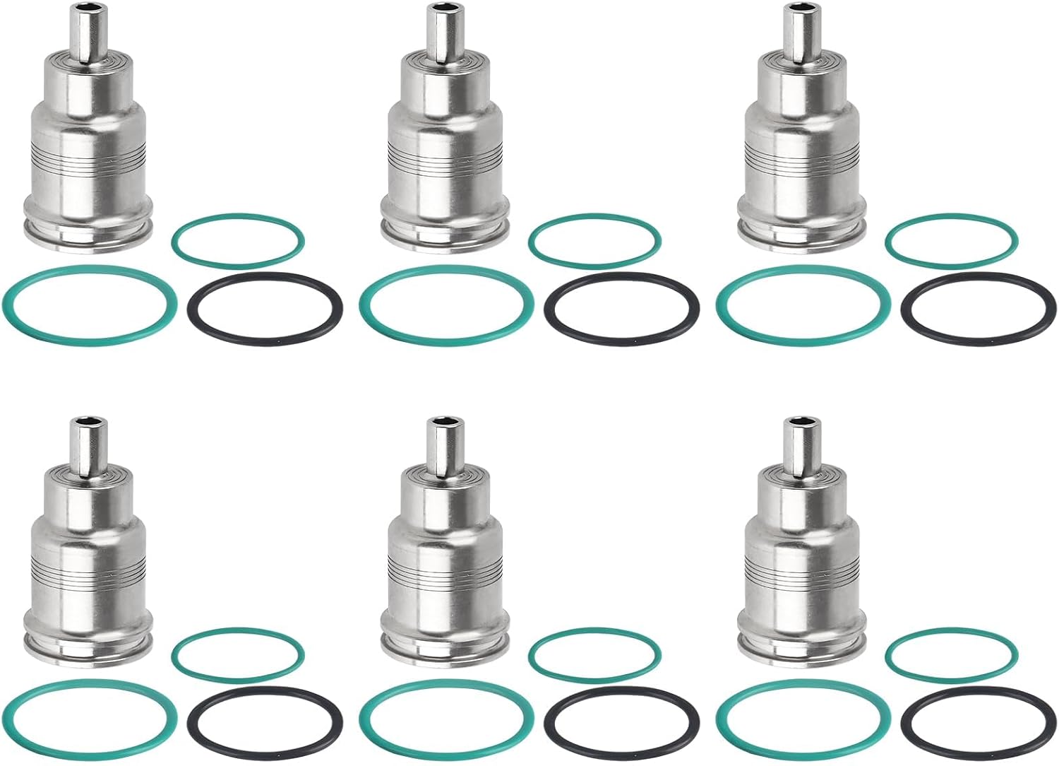 21401136 Fuel Injector Steel Sleeve Cup Set Compatible with D13 D11 D16,Mack MP7 MP8 MP10 Replace 21401136 85137065 7421515329 6PCS