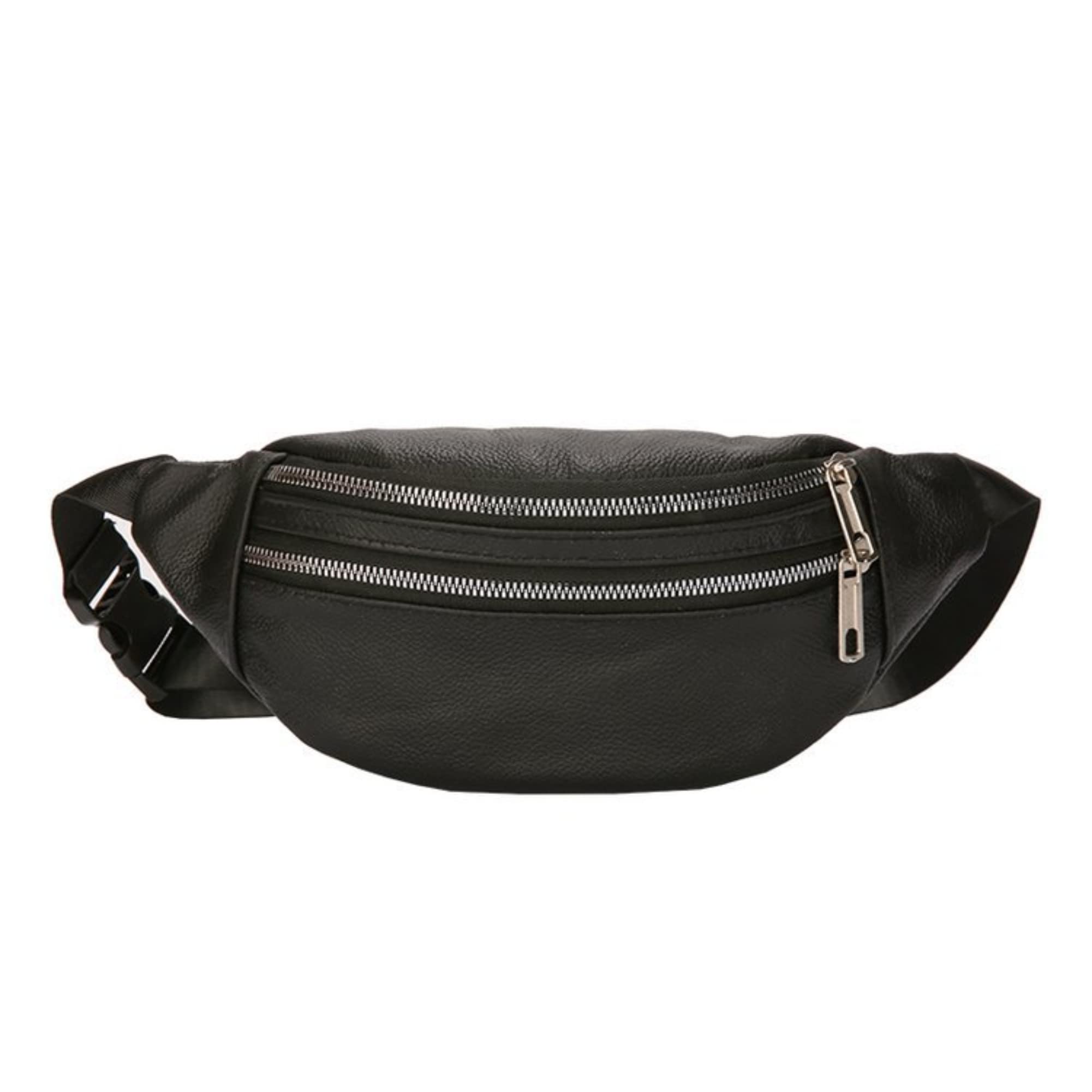 leather Fanny pack, Outdoor travel waist Pack Cowhide Leather Large Size 2 Pockets waist bag.Suitable for outdoor mountaineering, travel, camping,