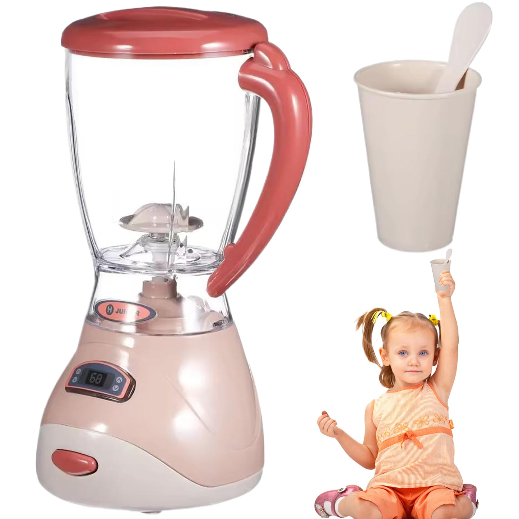 Vervevum Toy Blender, Electric Simulation Toy Blender for Kids, Educational Role Play Pretend, Engaging & Learning Kitchen for Kids and Toddlers, No Battery, for