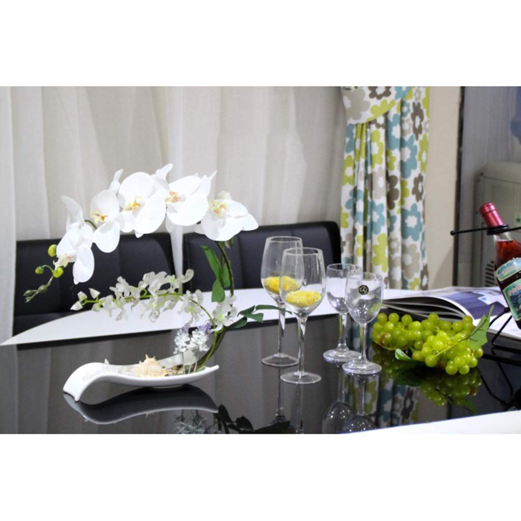 Fiori Artificiali Decorazione Orchidee Artificiali - Composizioni Floreali Phalaenopsis Finta Phalaenopsis Vaso con Vaso in Porcellana Decorazione Bonsai per Casa/Cucina/Camera da Letto/Sala da Pranzo