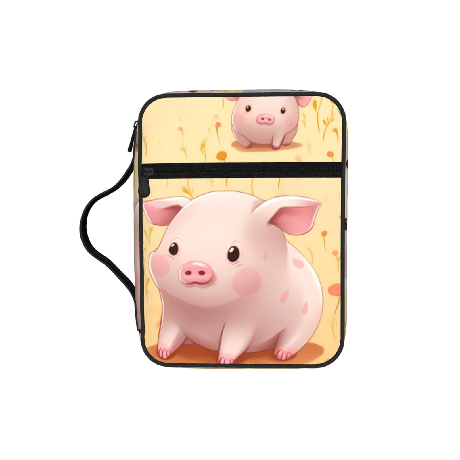 Colorful Cute Pig Bible Cover Case Waterproof Bible Bag With Handle Organizer Storage Book Cover For Bible Study