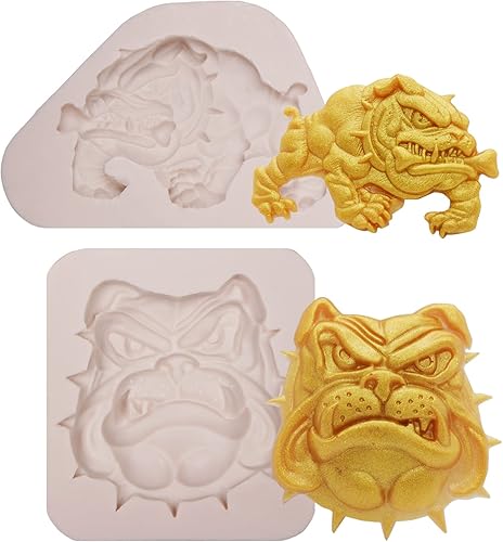 Moldes de silicona para fondant de bulldog francés, 2 piezas, moldes epoxi hechos a mano para decoración de pasteles, chocolate, caramelo, goma de disponible en Yaxa Guatemala