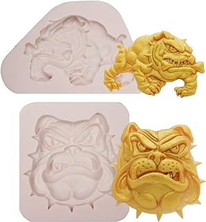 French Bulldog Silicone Fondant Molds 2 Pcs, DIY Handmade Epoxy Molds for Cake Decoration Chocolate Candy Gum Paste Sugar Craft Epoxy