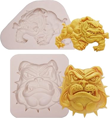 French Bulldog Silicone Fondant Molds 2 Pcs, DIY Handmade Epoxy Molds for Cake Decoration Chocolate Candy Gum Paste Sugar Craft Epoxy