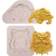 French Bulldog Silicone Fondant Molds 2 Pcs, DIY Handmade Epoxy Molds for Cake Decoration Chocolate Candy Gum Paste Sugar Craft Epoxy