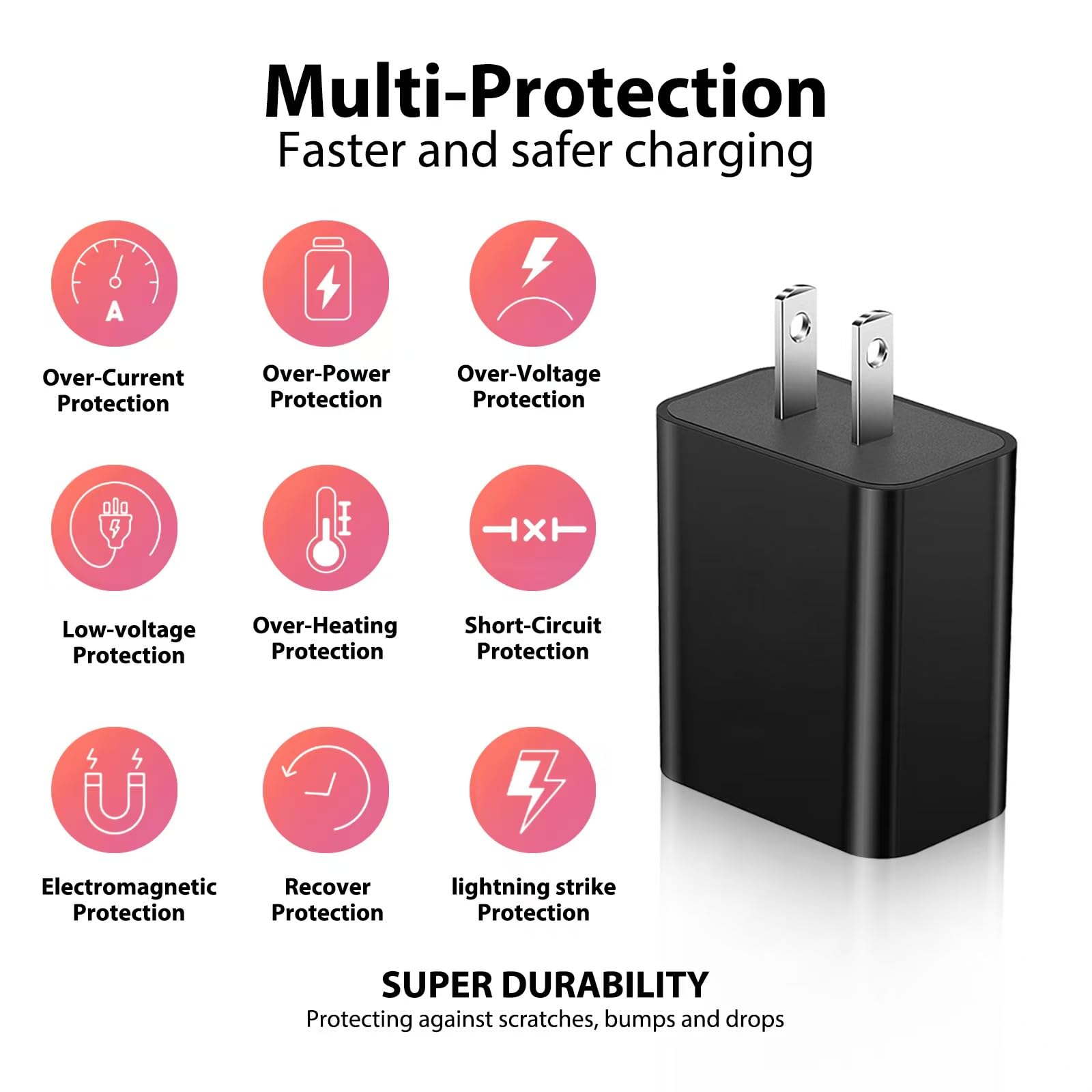 Caricabatterie rapido USB C da 1,8 m, compatibile con Samsung Galaxy 8/8 Classic 2025,7 Watch Ultra 2024/6 Classic, 5 Pro/4 Classic/3/Active 2/1 Adattatore di ricarica rapida da parete magnetica e