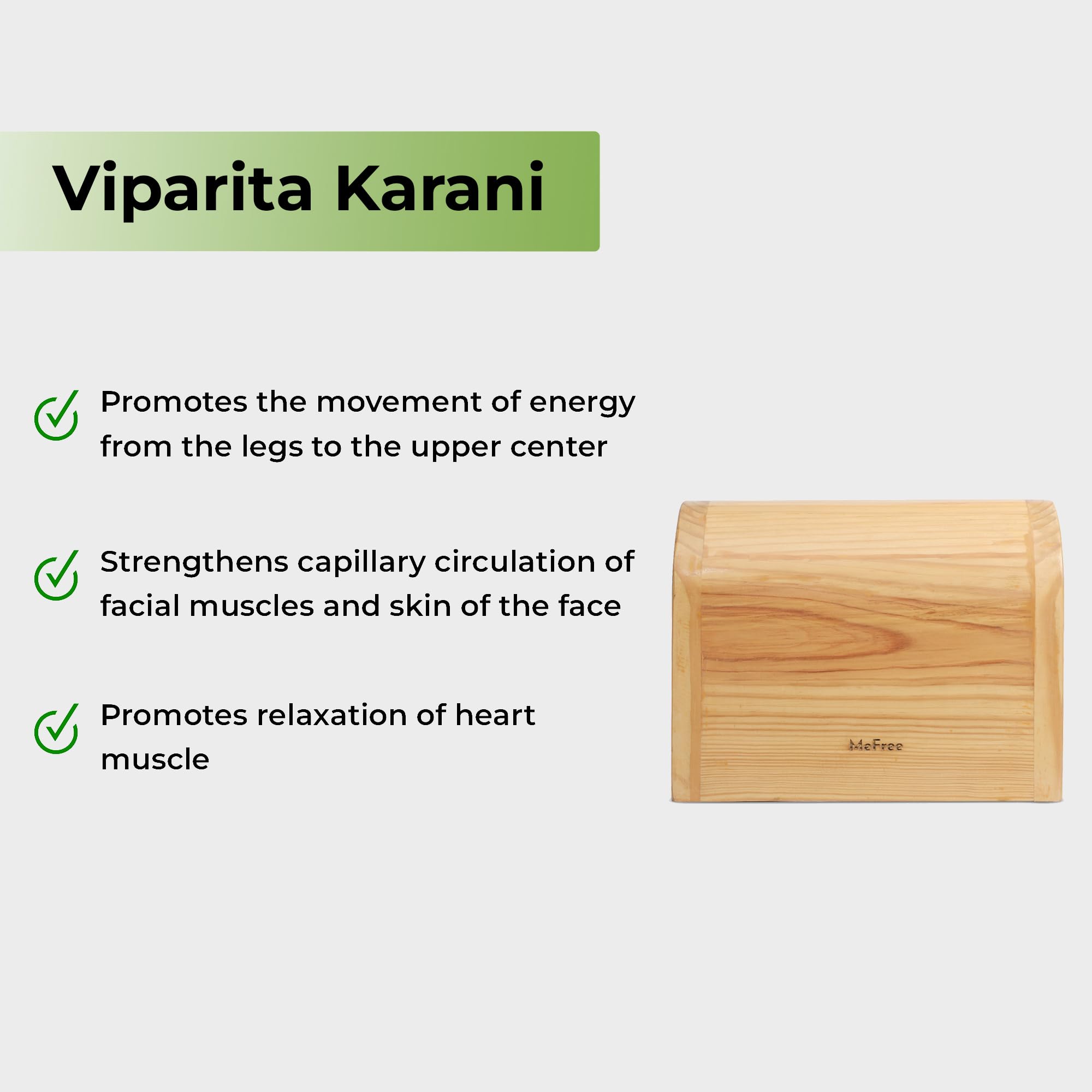 MeFree Viparita Karani Box | Comfortable and Safe | Durable | Pinewood | termite resistance | Water-Based PU Finish | Yoga Props 38 × 23 × 31 cm (Light Brown) 3