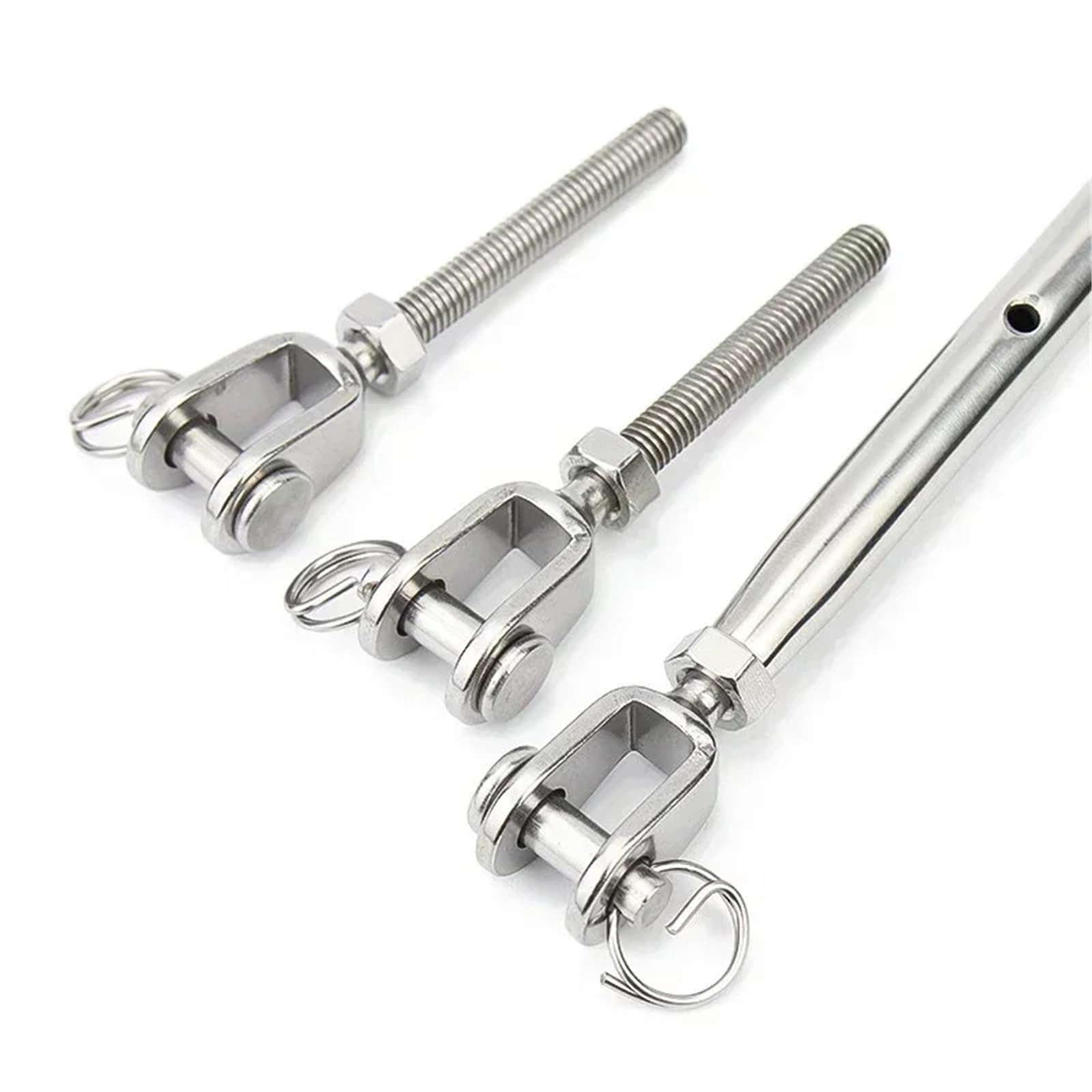 Ajustador de Longitud Cuerda Alambre, Tensor, Tornillo Cuerpo Cerrado, mandíbula, Abrazaderas Ajuste Perno, Cable, 8 Uds(M8)