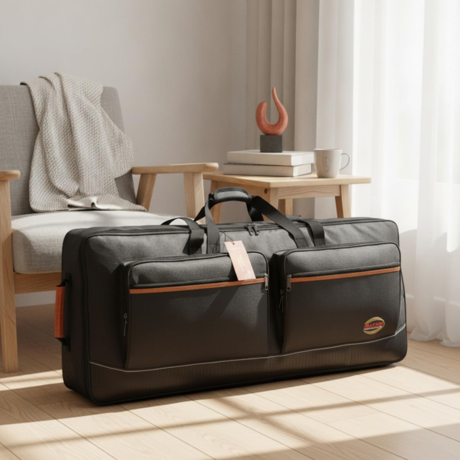 Borsa Morbida Custodia Imbottita per Musicisti, Studenti di Musica, Prove, 76 Tasti, Array, Nero