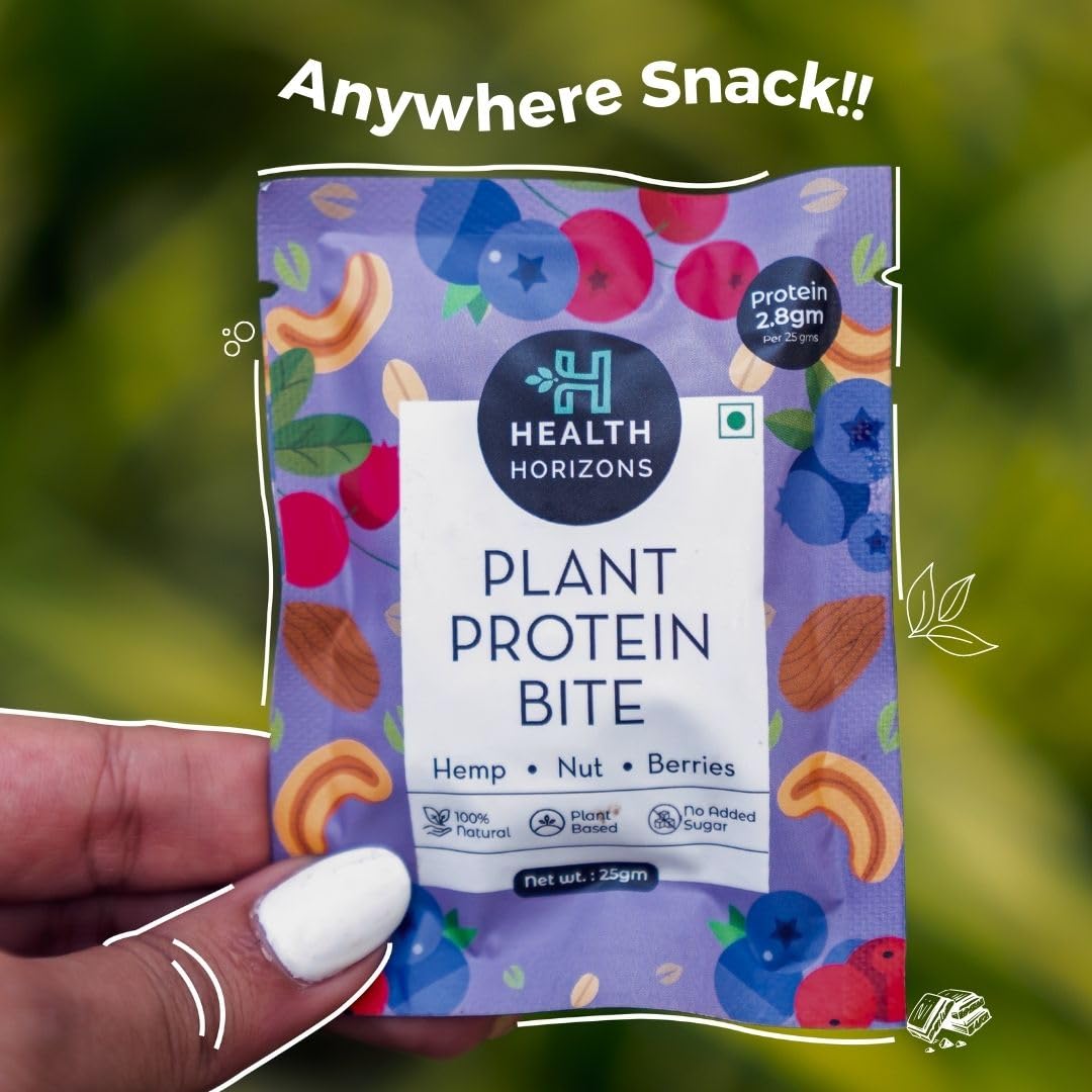 Health Horizons Plant Protein Bites - Berries 25 g (Pack of 12) | Energy Bar | Packed with Dry Fruits — Amazon image 9