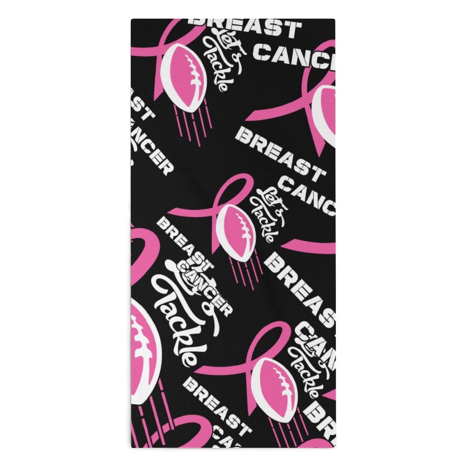 NCLQVJXZKHW Lets Tackle Breast Cancer Hand Towels Soft Face Towel Gym Bathroom Travel Hotel 13"x28"